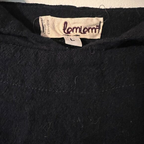 Lemlem 100% merino wool women's medium lilac hooded poncho shirt- Large - Picture 4 of 7